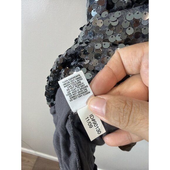 Express Women’s Gray Sequin Tank Top Size XS Party Cocktail Racerback Sabrina - Picture 4 of 7